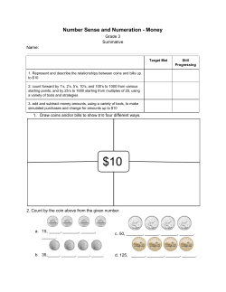 Number Sense and Numeration Money