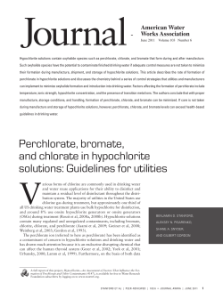Perchlorate, Bromate, and Chlorate in Hypochlorite Solutions
