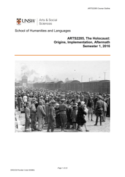 ARTS2285 The Holocaust (HIST)