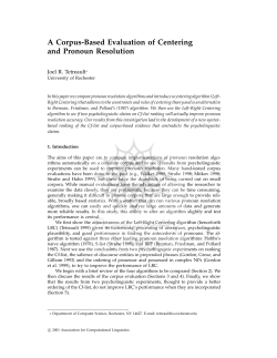 A Corpus-Based Evaluation of Centering and Pronoun Resolution