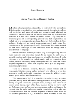 Internal Properties and Property Realism ealism about properties