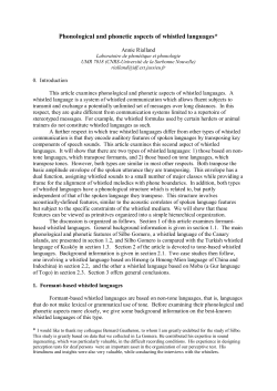Phonological and phonetic aspects of whistled languages*