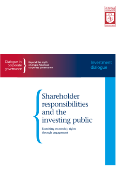 Shareholder responsibilities and the investing public