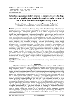 School`s preparedness in information communication Technology