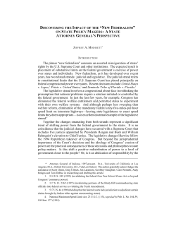 DISCOVERING THE IMPACT OF THE &ldquo;NEW FEDERALISM&rdquo; ON