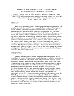 comparison of refractive index estimated from single