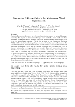Comparing Different Criteria for Vietnamese Word Segmentation