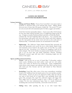 CANEEL BAY RESORT ACTIVITIES BACKGROUNDER Leisure