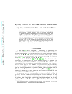 Splitting necklaces and measurable colorings of the real line