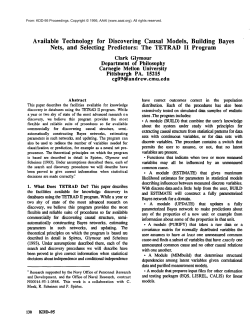 The TETRAD II Program - Association for the Advancement of