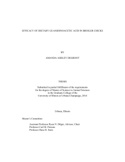 EFFICACY OF DIETARY GUANIDINOACETIC ACID IN BROILER