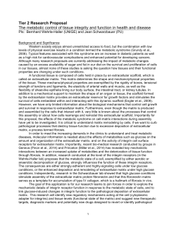 The metabolic control of tissue integrity and function in health and