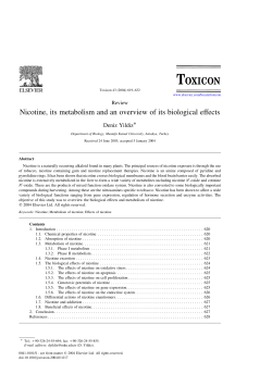 Nicotine, its metabolism and an overview of its biological effects