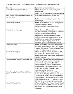 food items provided for snack at Patacake Day Nursery