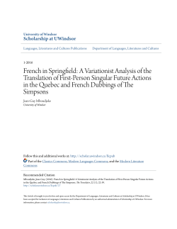 French in Springfield: A Variationist Analysis of the Translation of