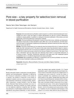 Pore size &ndash; a key property for selective toxin removal in blood
