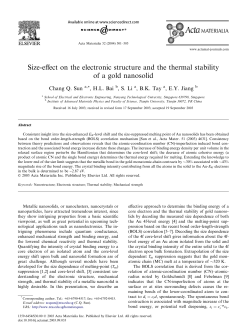 Size-effect on the electronic structure and the thermal stability of a