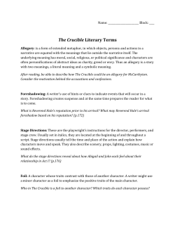 The Crucible Literary Terms