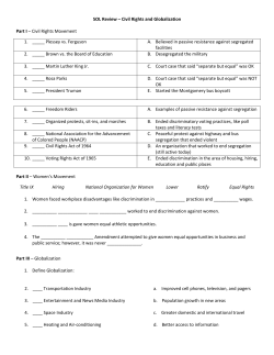 SOL Review &ndash; Civil Rights and Globalization Part I &ndash; Civil Rights