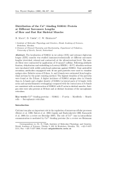 Distribution of the Ca2+-binding S100A1 Protein at Different