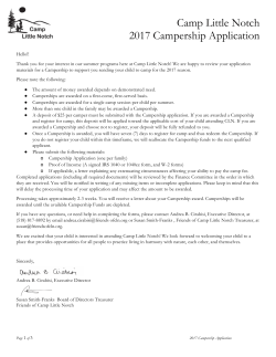 The campership application form and