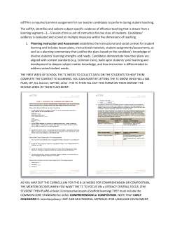 edTPA - Elementary Education and Reading