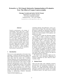 Extractive vs. NLG-based Abstractive Summarization of Evaluative