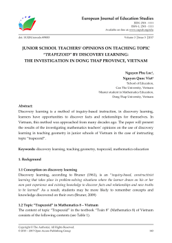 Print this article - European Journal of Education Studies