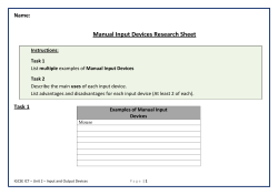 Manual Input Devices Research Sheet