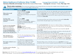 Molina Healthcare of California: Silver 70 HMO