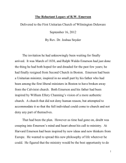The Reluctant Legacy of RW Emerson