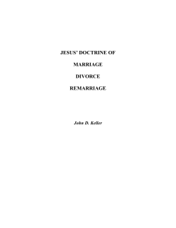 JESUS` DOCTRINE OF MARRIAGE DIVORCE REMARRIAGE