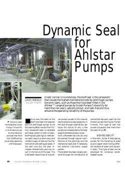 JUKKA VANHALA SULZER PUMPS Under normal circumstances