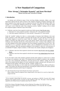 A New Standard of Comparison - Cascadilla Proceedings Project