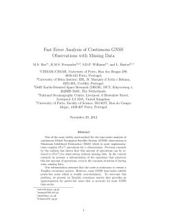 Fast Error Analysis of Continuous GNSS Observations with Missing