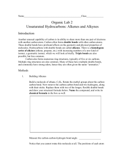 Organic Lab 2 Unsaturated Hydrocarbons: Alkenes and Alkynes