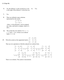 5. No, the leftmost 1 in the second row is not to the right of the