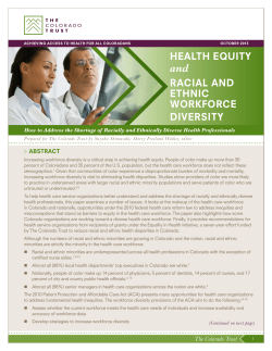 Health Equity and Racial and Ethnic Workforce