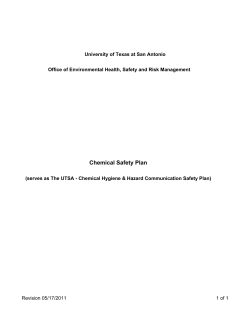 Chemical Safety Plan