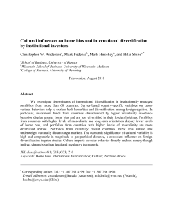 Cultural influences on home bias and international diversification by