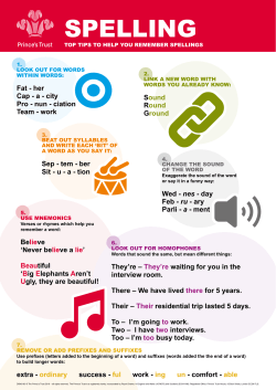 spelling - The Prince`s Trust