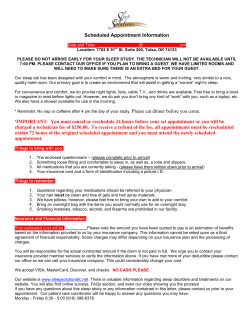 Scheduled Appointment Information