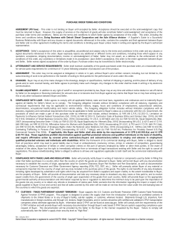 PURCHASE ORDER TERMS AND CONDITIONS AGREEMENT (PO