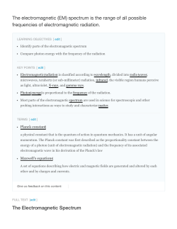 The electromagnetic (EM) spectrum is the range of all