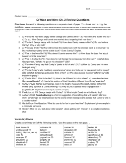 Of Mice and Men​: Ch. 2 Review Questions