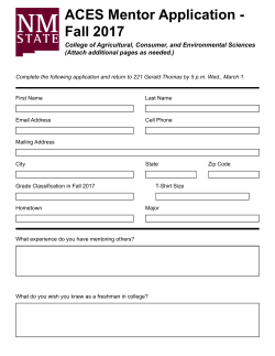 Apply to be a ACES Mentor-Fall 2017