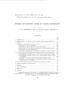 studies on salivary lipase in young ruminants