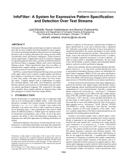 InfoFilter: A System for Expressive Pattern Specification and