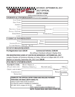 2017 official entry form - Langley Cruise-In