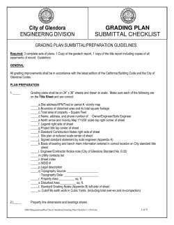 City of Glendora ENGINEERING DIVISION GRADING PLAN